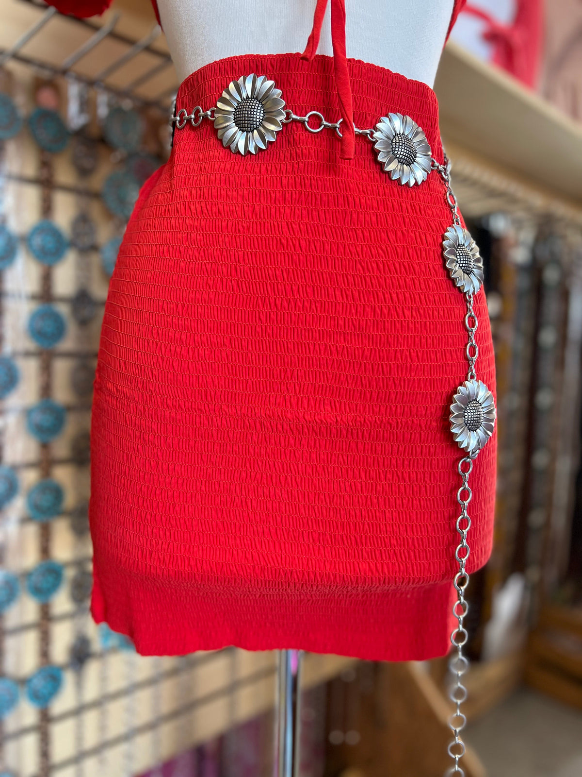 Sunflower chain belt 35” long