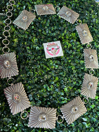 Western Crystal Concho Belt