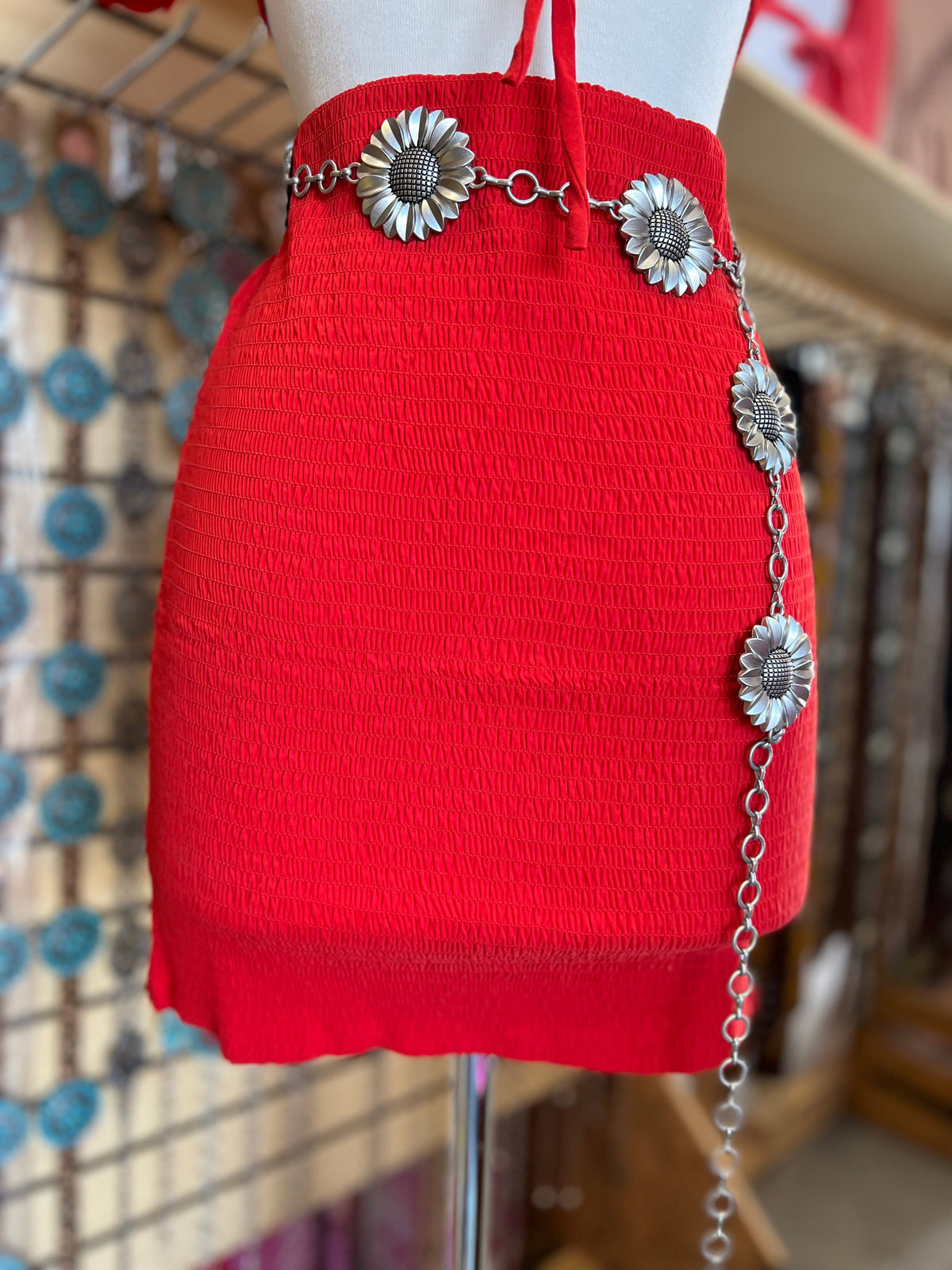 Sunflower chain belt 35” long